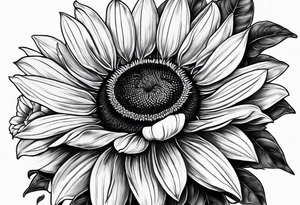 a sunflower, a bumble bee, a lemur tattoo idea