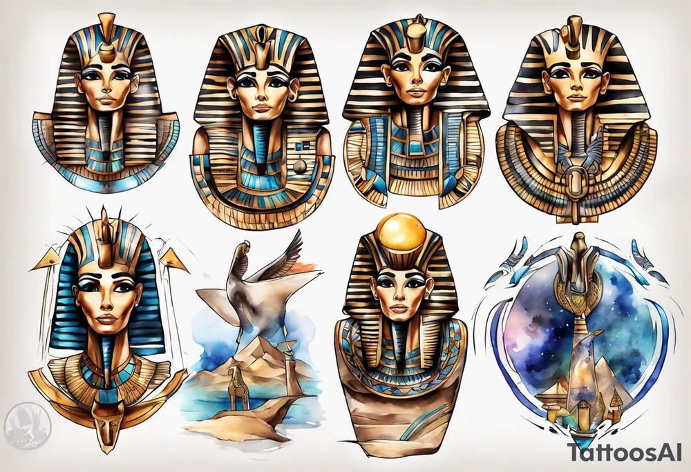 egypt full back tattoo idea