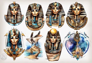 egypt full back tattoo idea