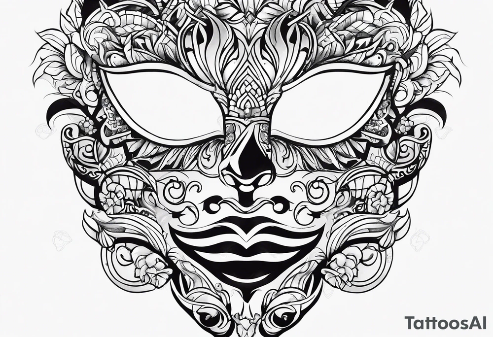 Flip face mask tattoo idea