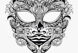 Flip face mask tattoo idea