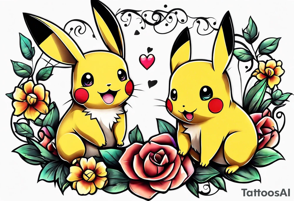 Musical pickachu tattoo idea