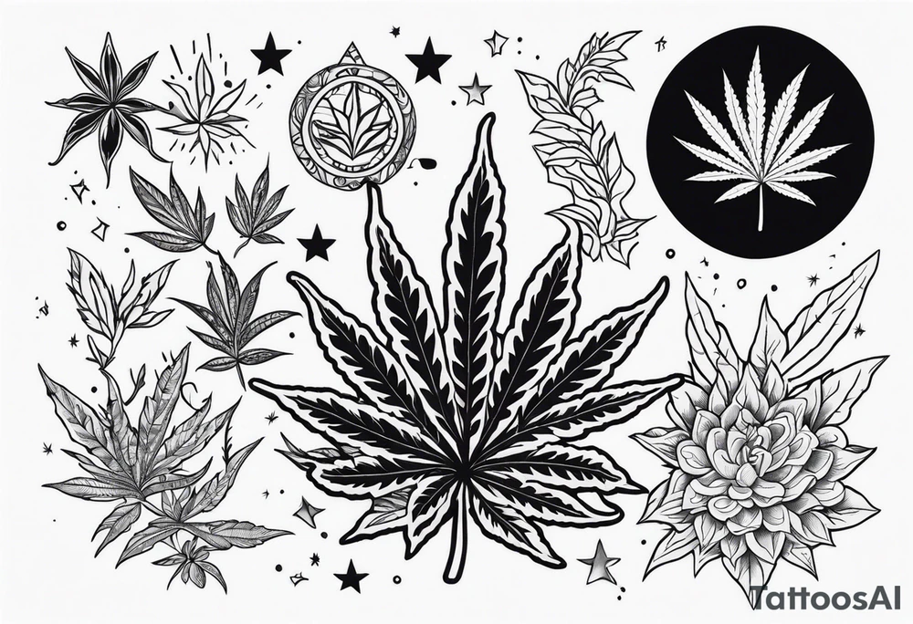 Marijuana and Psychedelic inspired tattoo tattoo idea