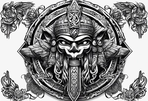 An Egyptian cross that looks like twisted metal tattoo idea