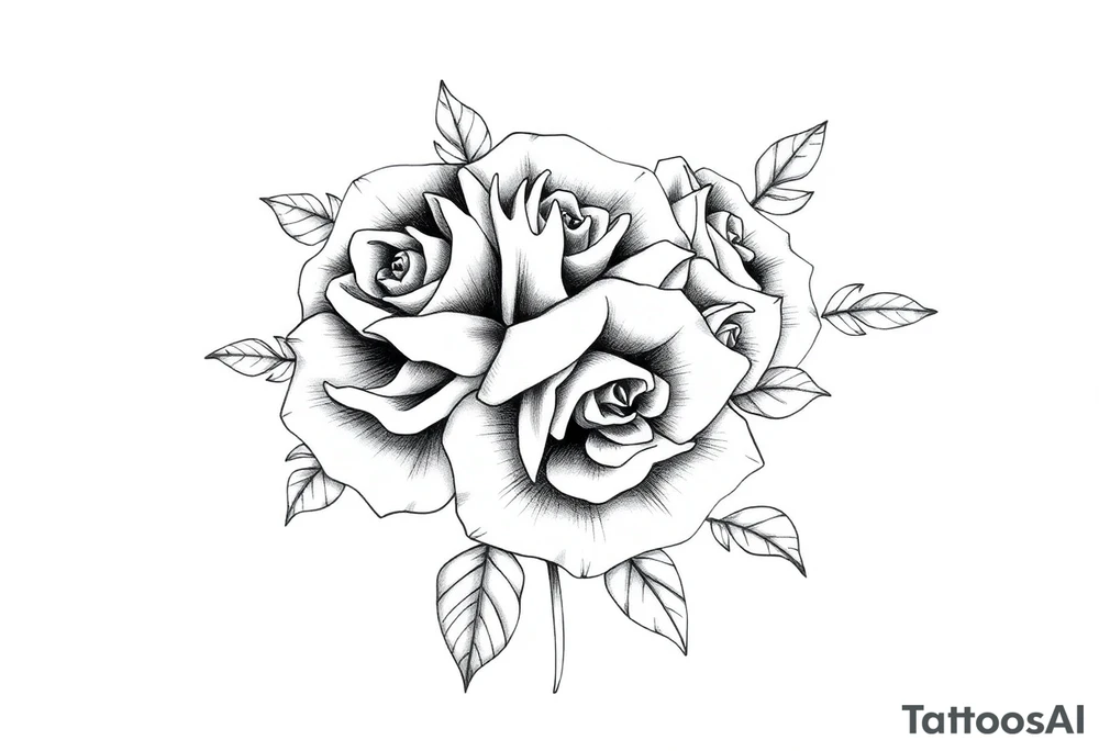 bouquet of roses tattoo idea