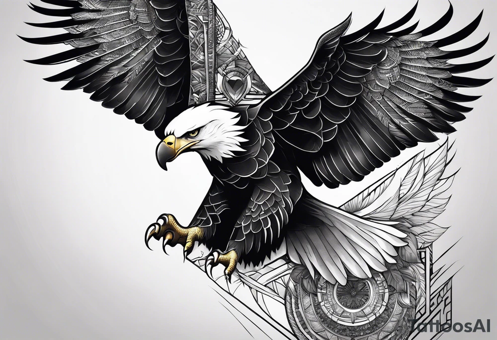 Create a left Chest Piece Tattoo which includes a combination of an eagle and an elephant tattoo idea Create a left Chest Piece Tattoo which includes a combination of an eagle and an elephant tattoo idea