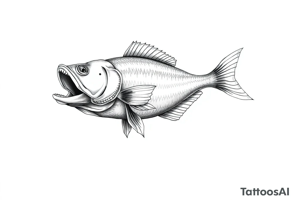 Fish swallowing tattoo idea