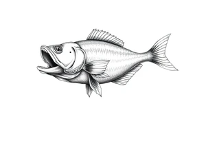 Fish swallowing tattoo idea