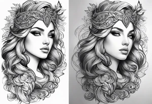 I want to design a mythological upper arm tattoo. I want to have a part of the arm empty and there is another tattoo there, it should not be too big. tattoo idea