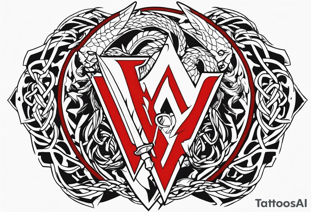 Valhalla sword shield dragon axe Valknut barbed wire chains fire tattoo idea Valhalla sword shield dragon axe Valknut barbed wire chains fire tattoo idea
