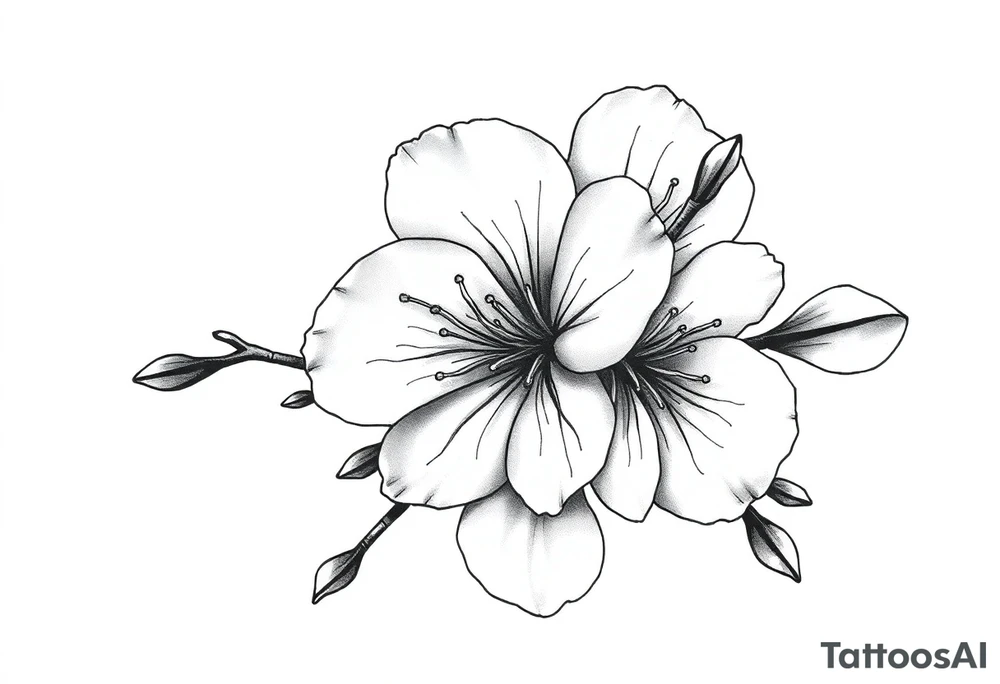 Cherry blossom with round petals tattoo idea