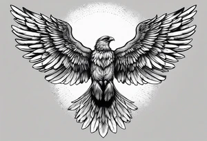 Icarus falling down from the sky with feathered wings with the sun up high tattoo idea