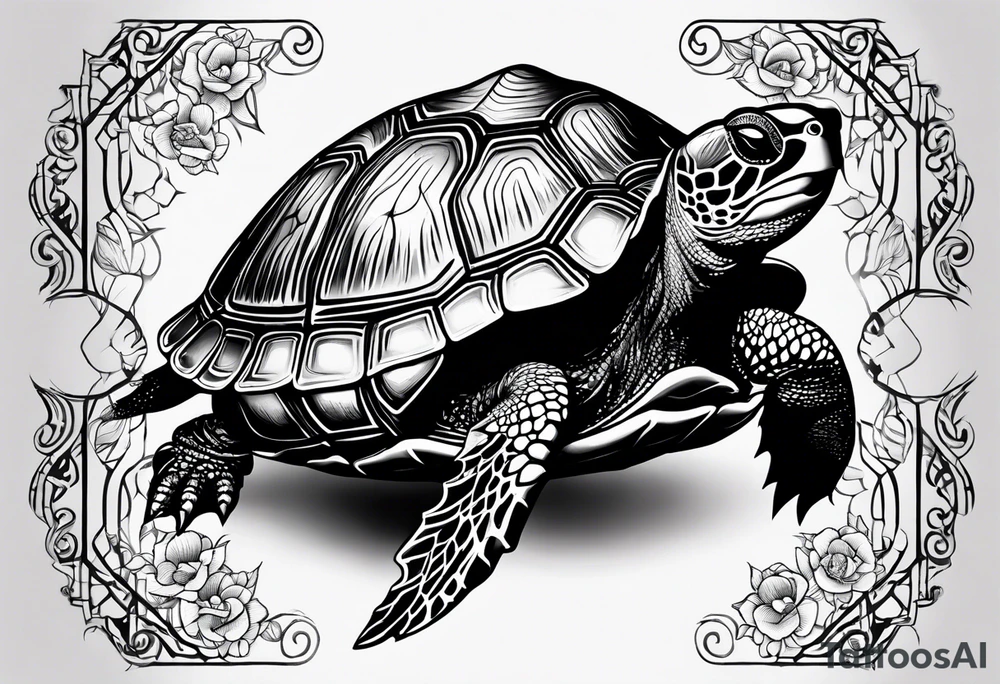 Üzgün yorgun bir kaplumbağa 🐢 tattoo idea
