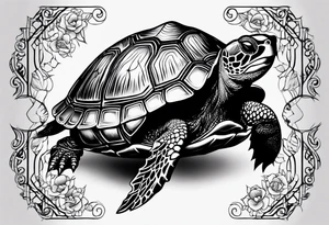 Üzgün yorgun bir kaplumbağa 🐢 tattoo idea