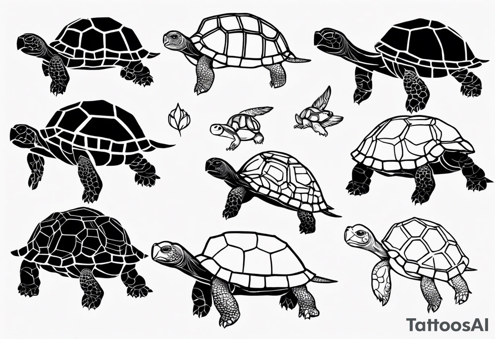 One line tortoise tattoo idea