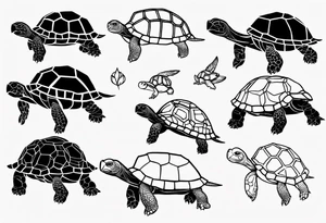 One line tortoise tattoo idea