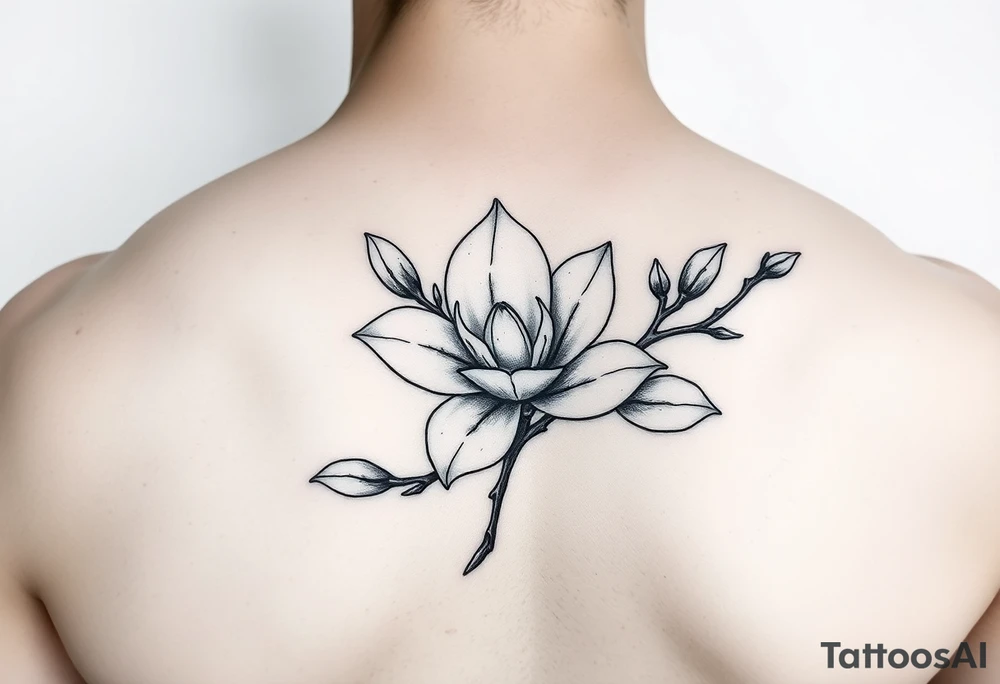 Magnolia branch tattoo idea