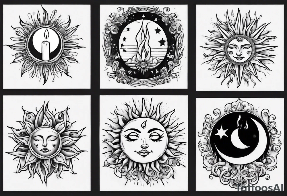 Sun. Moon. Candle. tattoo idea