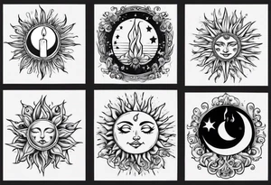 Sun. Moon. Candle. tattoo idea