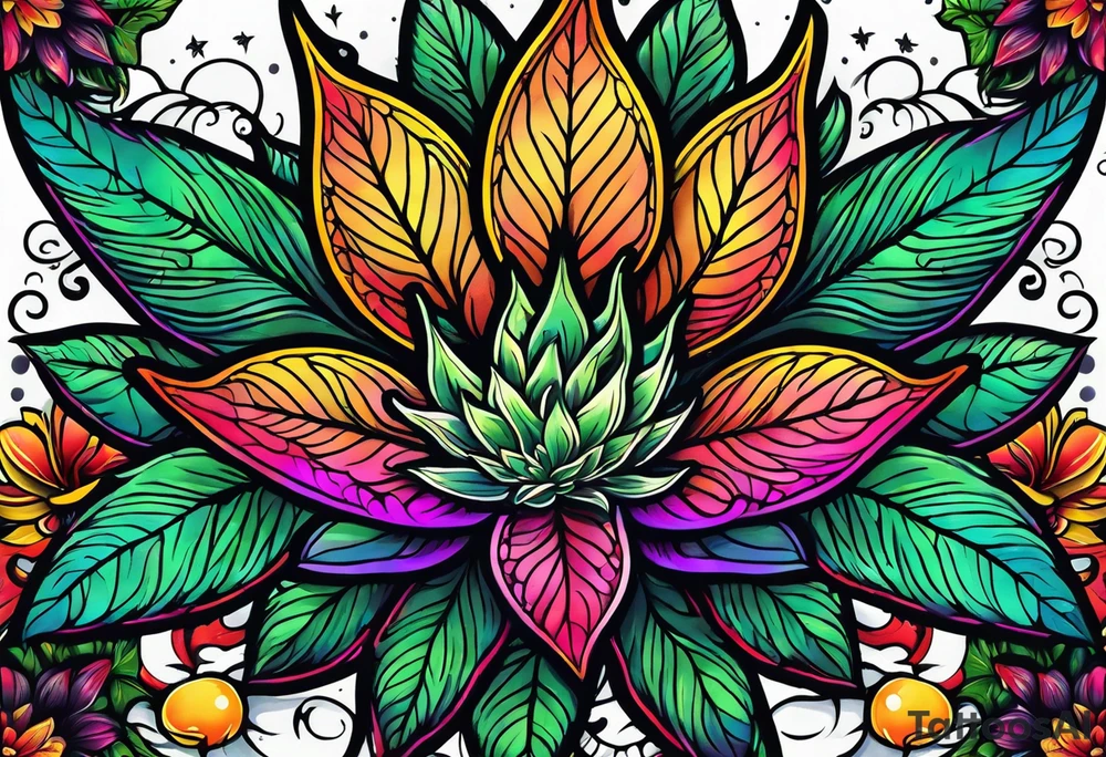 Marijuana and Psychedelic inspired tattoo tattoo idea