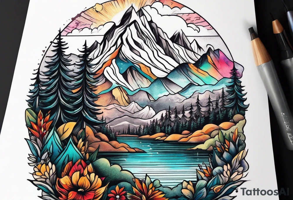 mountains tattoo idea