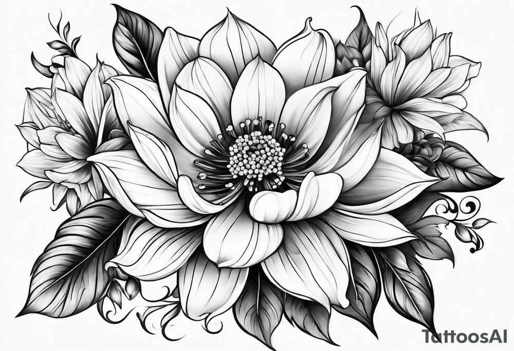 floral wrap around tattoo idea