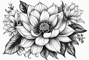 floral wrap around tattoo idea