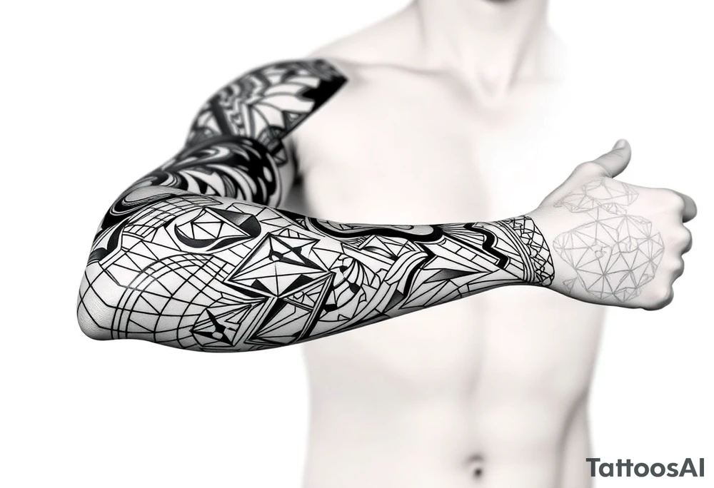 bold line ornamentaali tattoo idea