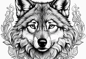 Wolf face toddler girl face tattoo idea