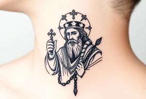 russian christian orthodox jesus xristos holding the russian orthodox thurible chains tattoo idea