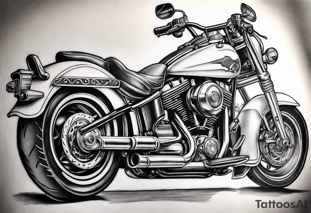 motorcyles, guns and money tattoo idea