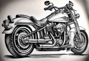 motorcyles, guns and money tattoo idea