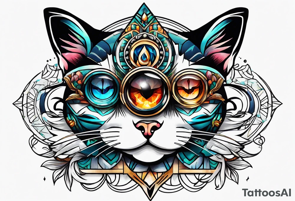 Third eye cat tattoo idea