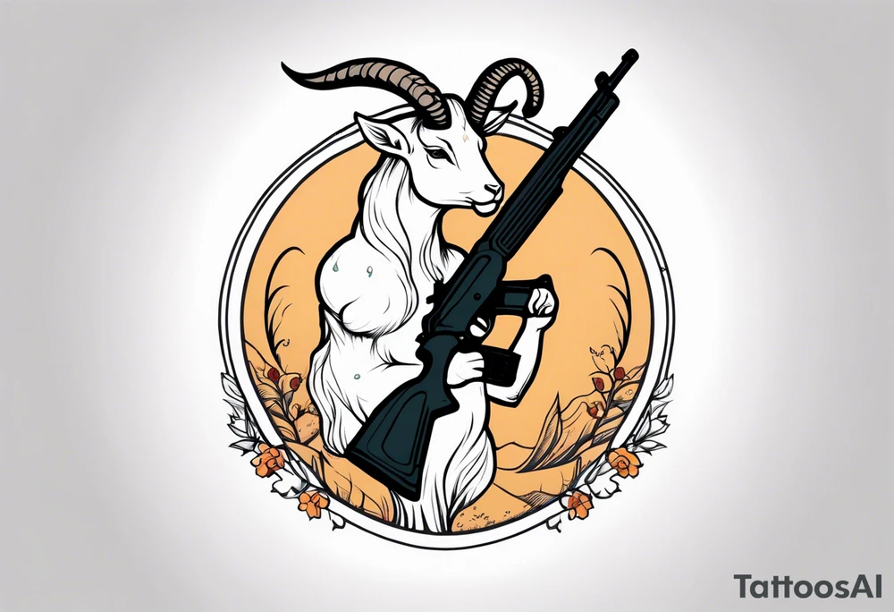 capricorn with shotgun tattoo idea
