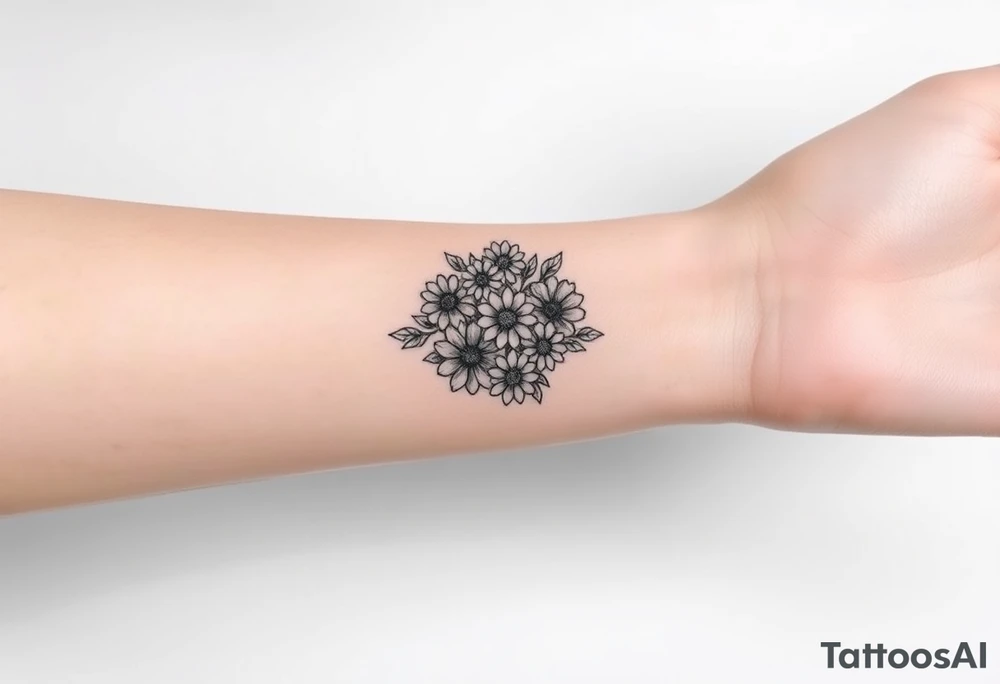 Pisces round a bunch of daisy's tattoo idea