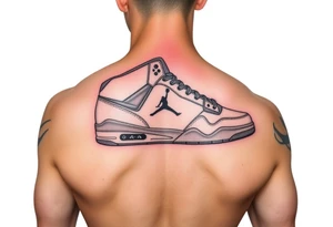 Create a shoe that is like a Jordan 11 and Jordan 4 combined have very similar features tattoo idea