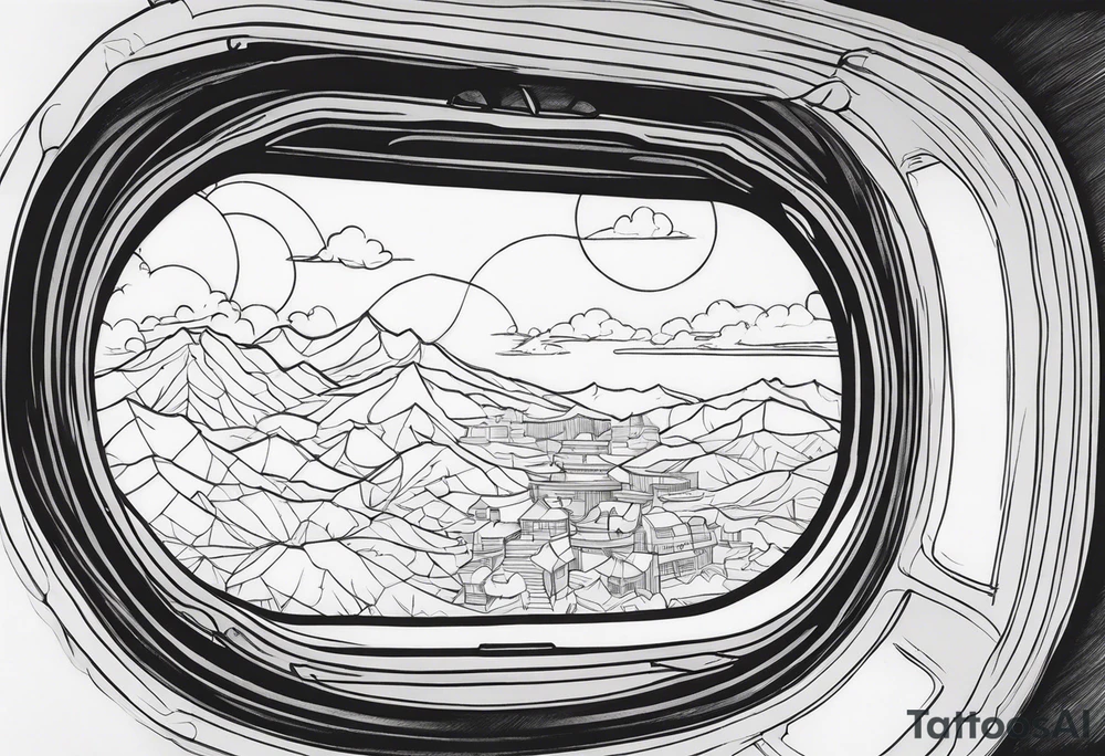 view from airplane window tattoo idea