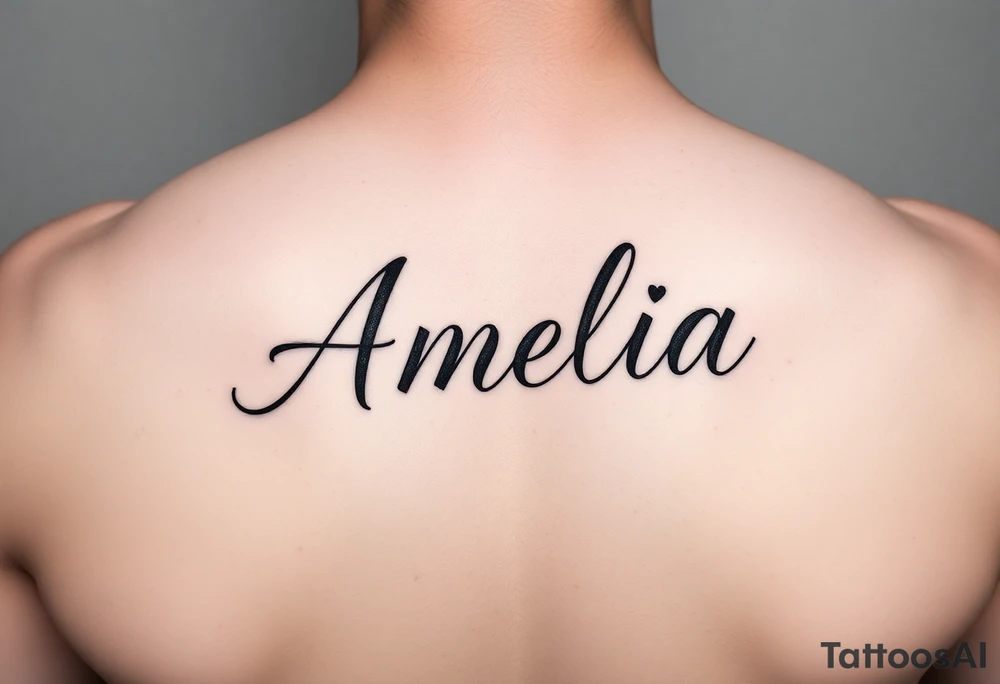 Amelia in script font tattoo idea