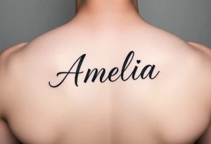 Amelia in script font tattoo idea