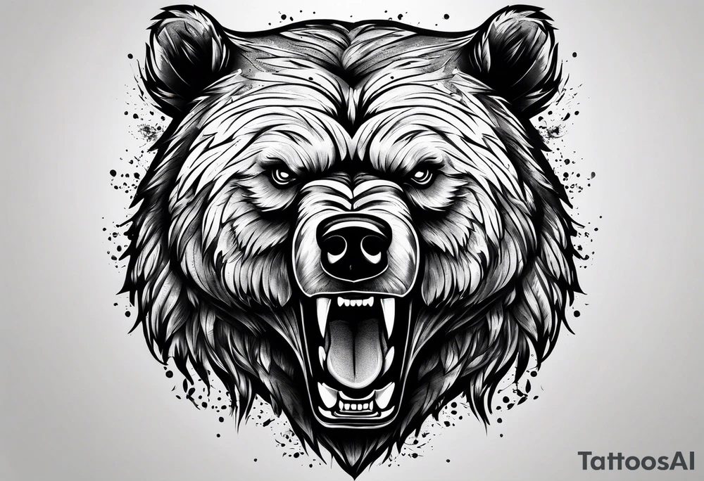 angry bear tattoo idea