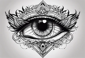 tattoo that goes all around the wrist with a ton off eyes tattoo idea