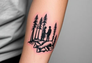 2 people in the forest tattoo idea