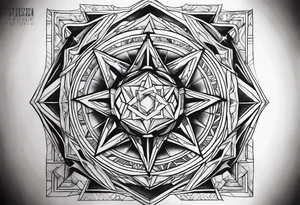 Tesseract and stars tattoo idea