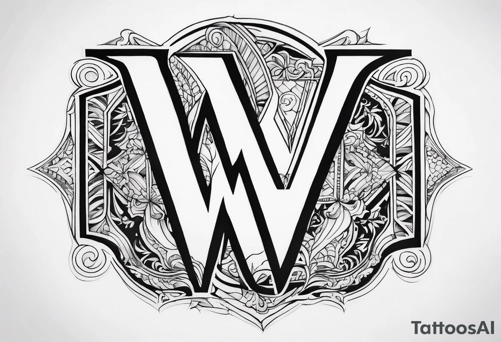 the letters A W R tattoo idea