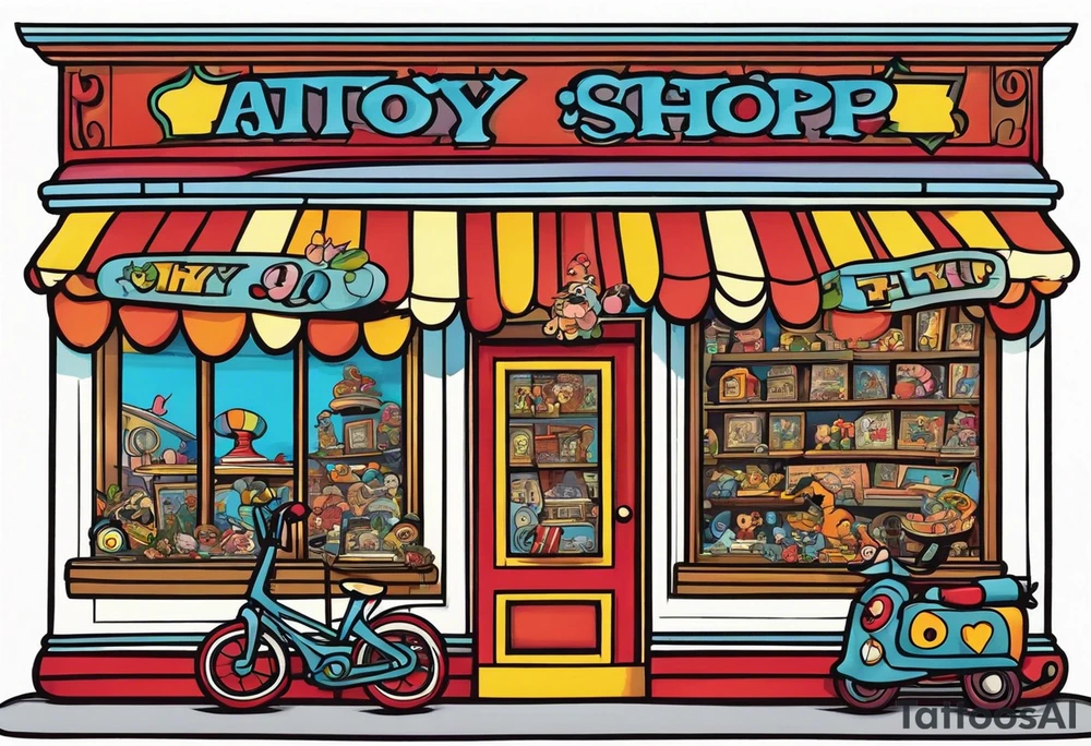 antique toy shop tattoo idea