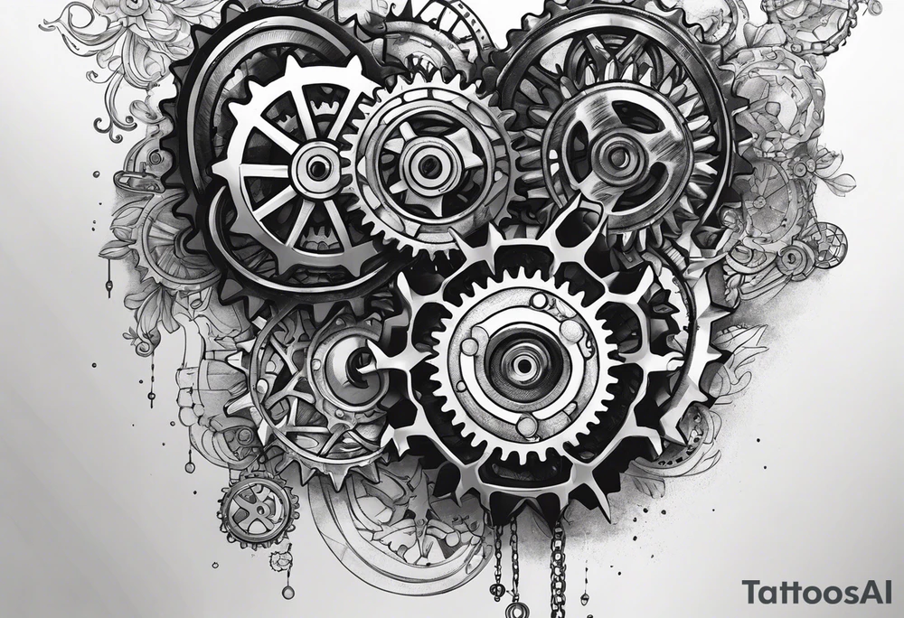 bicycle chain and gears wrist tattoo idea