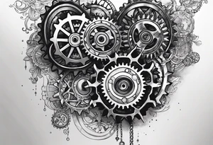 bicycle chain and gears wrist tattoo idea
