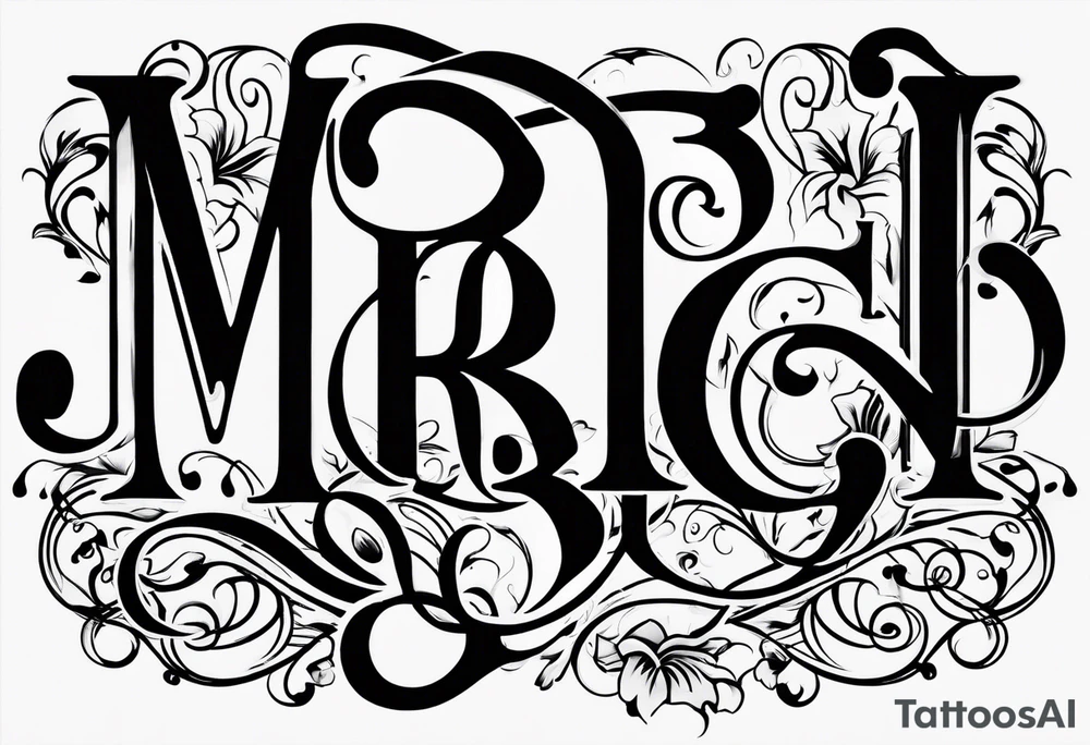 only letters "MRBG" tattoo idea