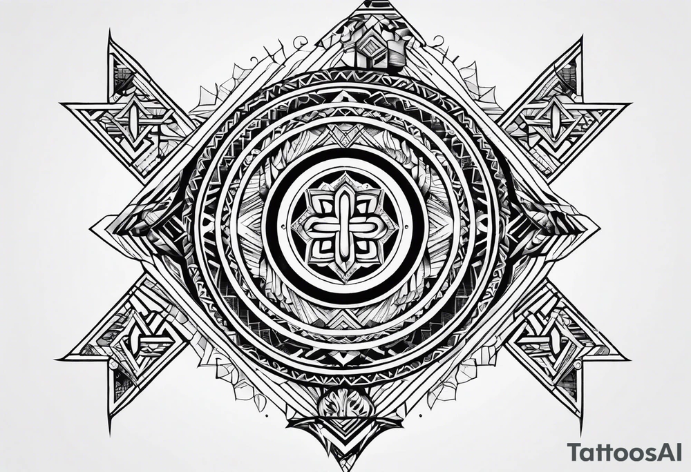 nordic geometric symbols tattoo idea