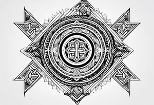 nordic geometric symbols tattoo idea